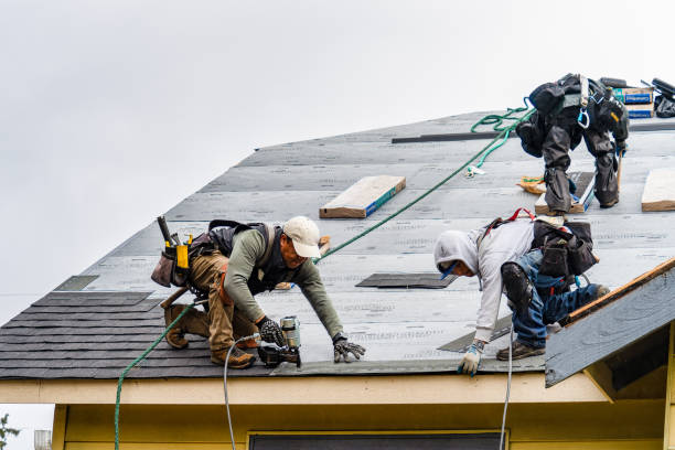 Professional Gutter Installation technician working in Schertz, TX